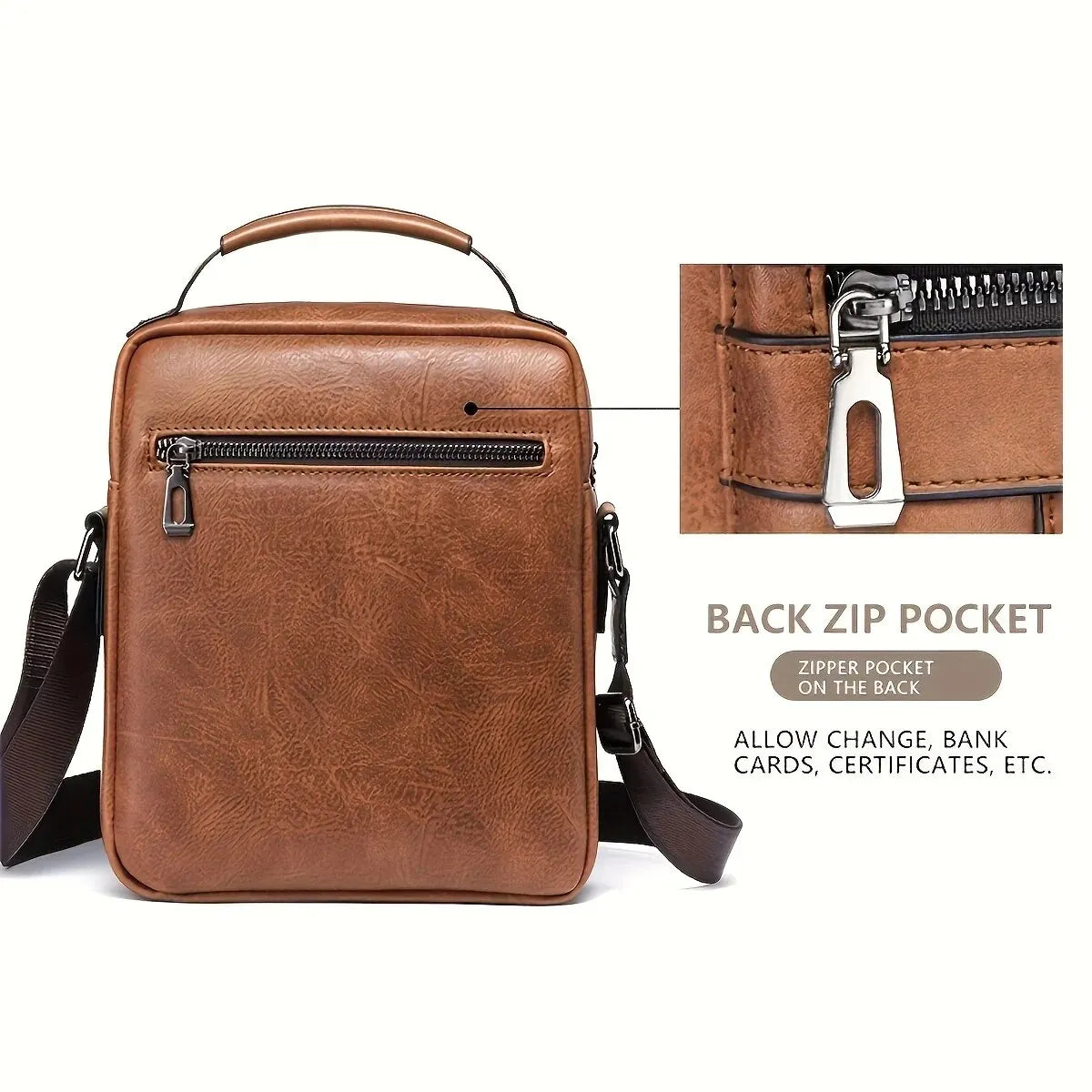 Brand Men Shoulder Bag for 9.7" iPad Men PU Leather Flaps Men's Crossbody Bags Business Flap Male Solid Messenger Bag Travel Bag