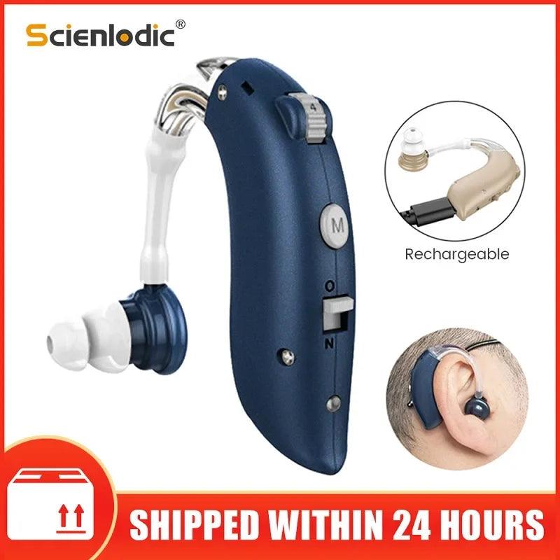 Mini Rechargeable Hearing Aid Digital BTE Hearing Aids Adjustable Tone Sound Amplifier Portable Deaf Elderly digital Hearing Aid  ourlum.com   