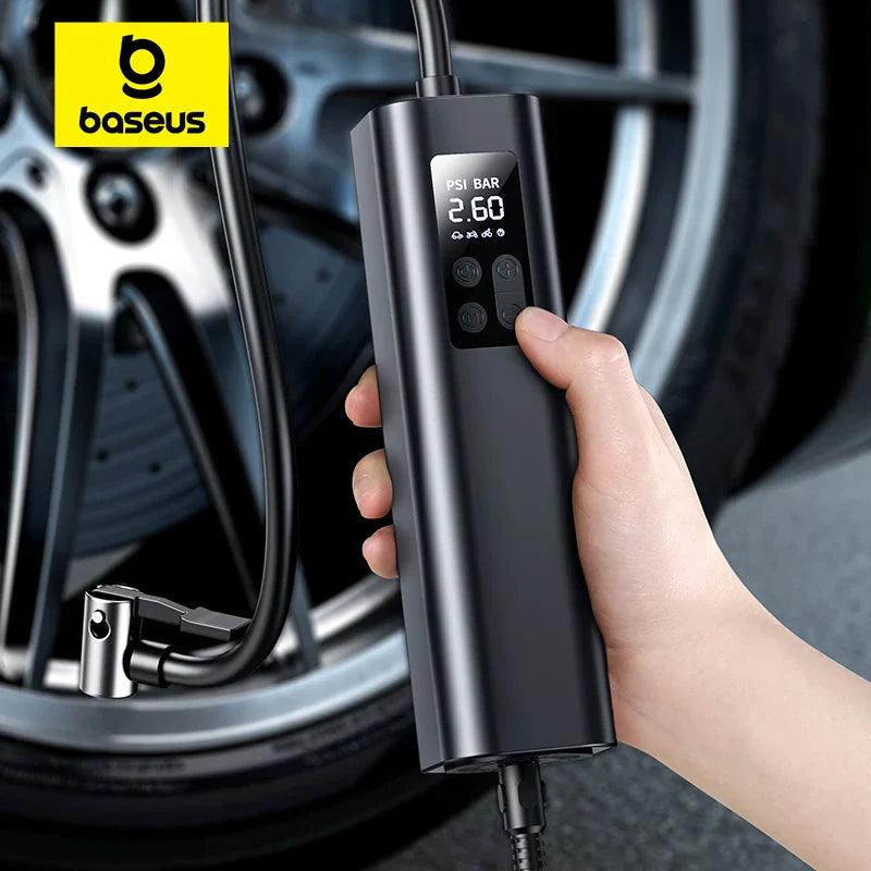 Baseus Portable Car Air Compressor: Compact Fast Inflation LED Display Multiple Uses  ourlum.com   