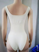 GUUDIA Seamless Tummy Control Bodysuit with Open Crotch for Effortless Shaping