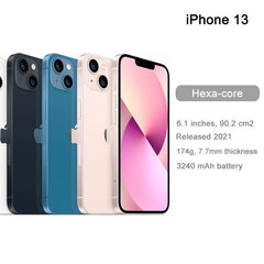 Apple iPhone 13 Unlocked - 6.1" Super Retina, A15 Bionic, 5G, Face ID, Multiple Storage Options