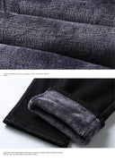 2023 Winter Men Black Blue Straight Stretch Denim Pants