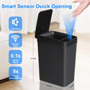 Bathroom Touchless Trash 12L Motion Sensor Trash Can