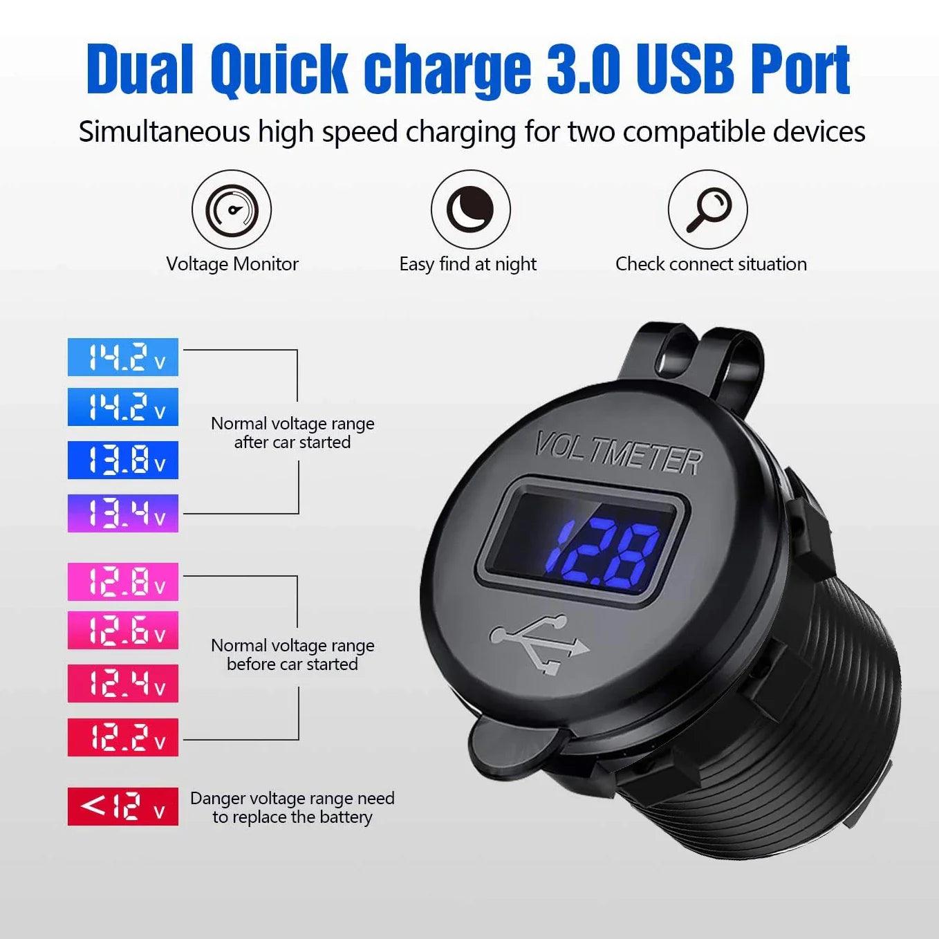 Aluminum Dual USB Car Charger with LED Display & Fast Charging: Ultimate Charger for Vehicles & Devices  ourlum.com   