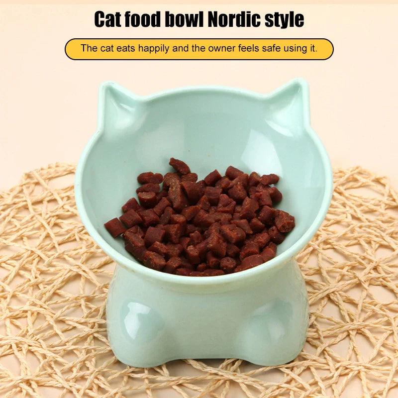 Large Capacity Cartoon Cat Shape Pet Feeder: Cute Oblique Mouth Dog Food Dispenser  ourlum.com   