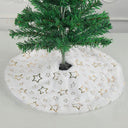 Elegant Faux Fur Christmas Tree Skirt with Sequins