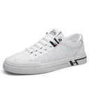 Men Sneakers 2024 Autumn New Embossed Breathable White Shoes