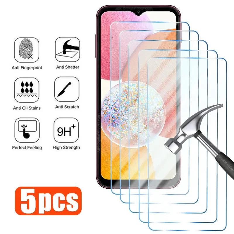 5-Piece Clear Tempered Glass Screen Protector Set for Samsung Galaxy A Series & 5G Models  ourlum.com For A54 5PCS Tempered Glass 