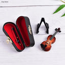 8cm Collection Decorative Ornaments Mini Violin Wooden Gifts