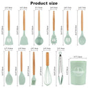 Eco-Friendly Silicone Kitchen Utensils Set with Wooden Handles