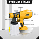 Cordless HVLP Electric Paint Sprayer for Dewalt 20V Battery