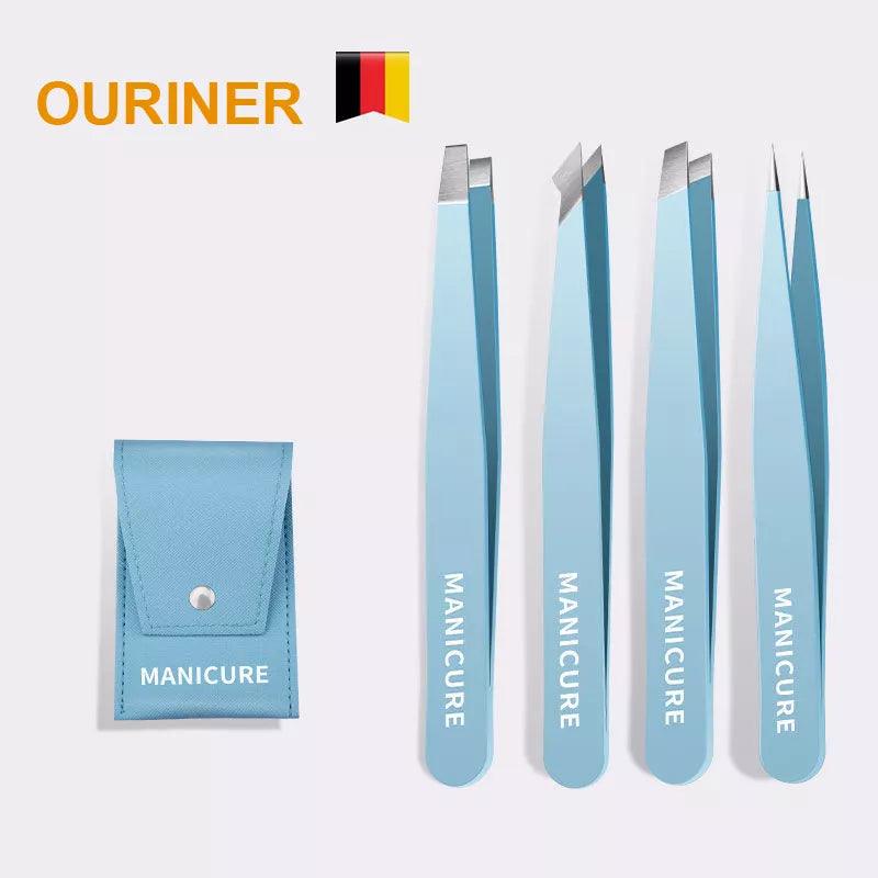 Vibrant Stainless Steel Eyebrow Tweezer Set for Precise Hair Removal