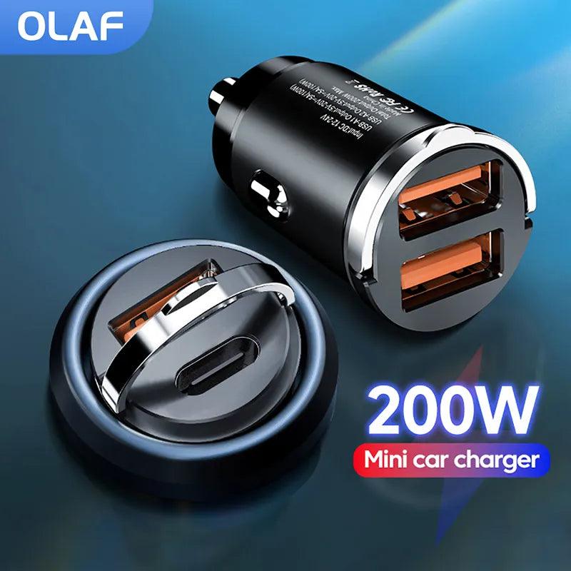 Olaf USB C Car Charger: High-Speed Charging for iPhone, Xiaomi, Samsung  ourlum.com   