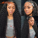 34 Inch Curly Lace Front Wig HD Transparent Deep Wave Hair