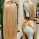 #27 Honey Blonde Brazilian Straight Lace Front Wig 13X4 HD Lace