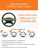 Car Steering Wheel Cover Without Inner Ring 37-38cm Breathable