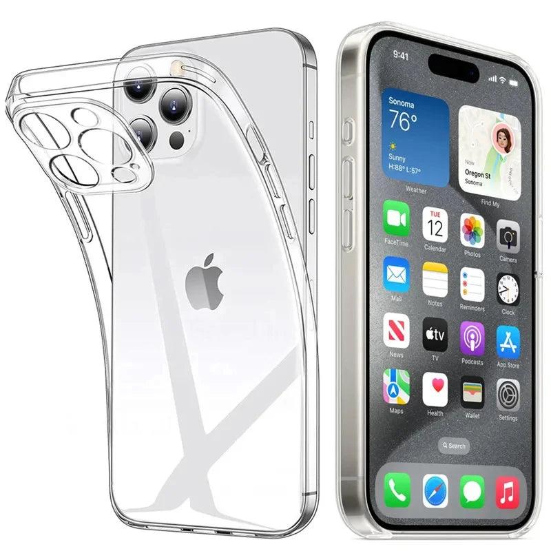 Ultra Thin Silicone Case For iPhone 15 14 13 12 Mini 11 Pro XS Max XR X 7 8 6 S Plus 6 SE 2020 2022 Transparent Soft Back Cover  ourlum.com For iPhone 12  