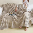 Winter Warm Blanket Skin-Friendly Striped Bedspread Throw