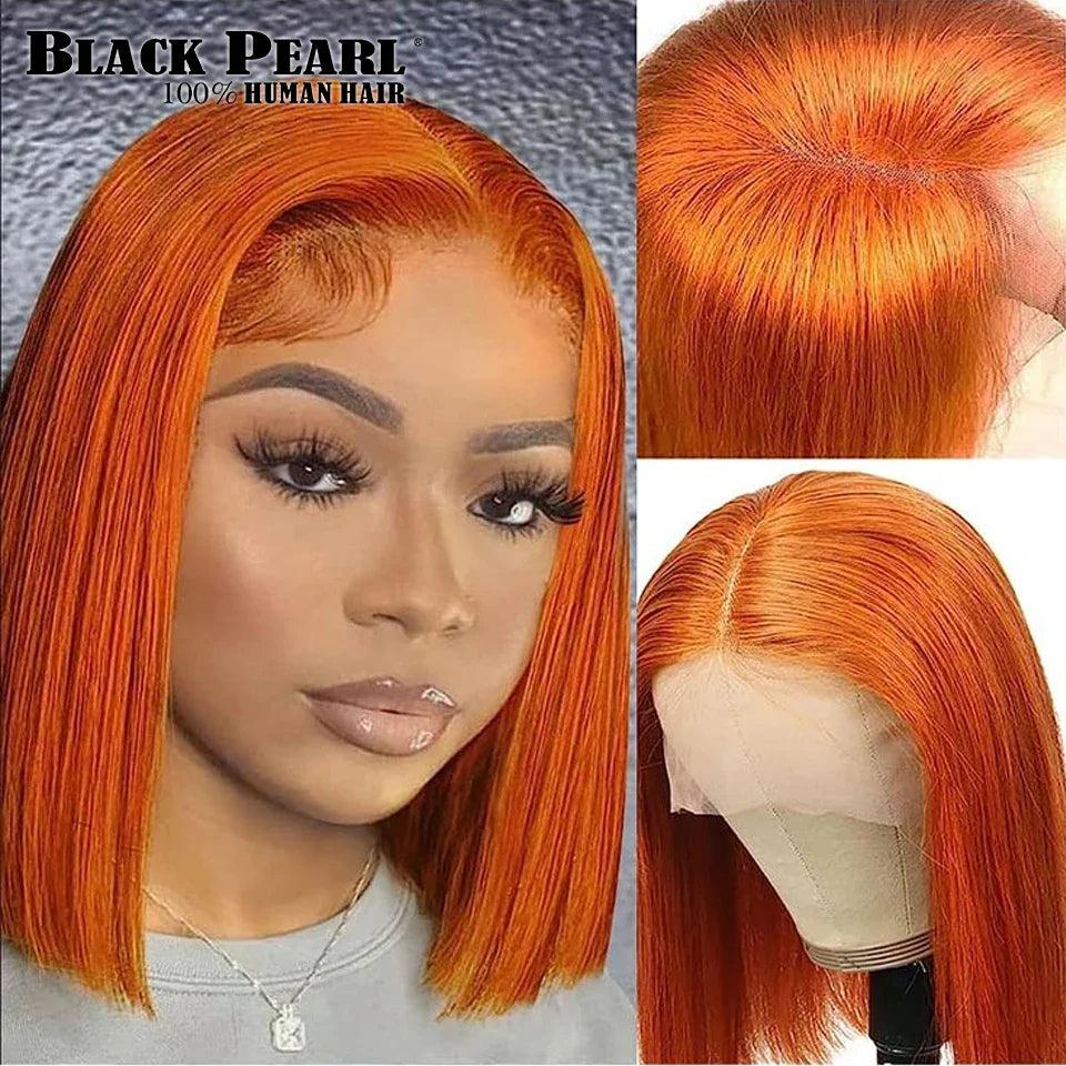 Vibrant Pink Blonde Bob Wig with Ginger Highlights - Luxurious Remy Hair