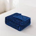 1pc Solid Color Flannel Blanket Soft Warm Throw for Travel