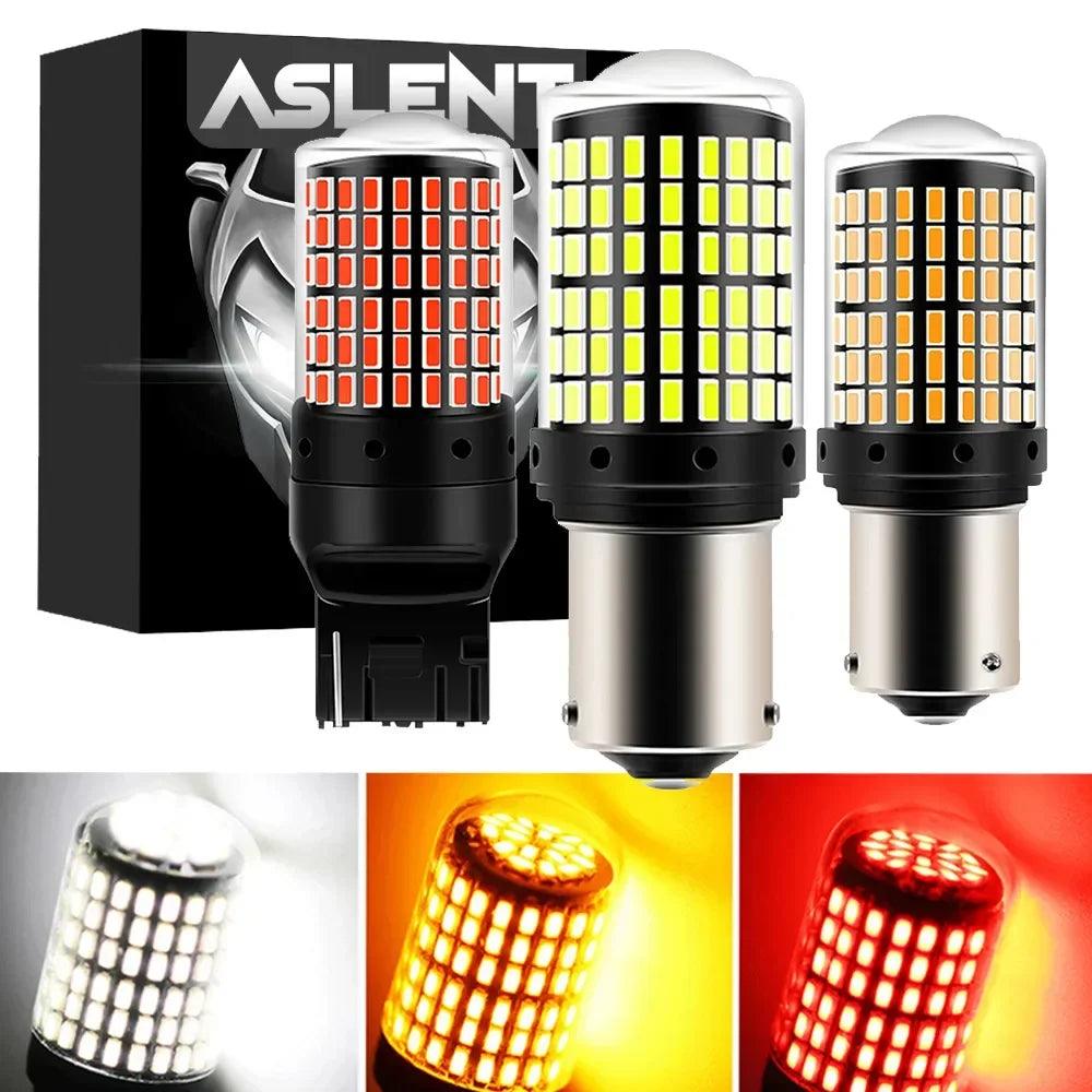 Enhance Your Vehicle Lighting System with 2pcs LED Turn Signal Bulbs 144smd CanBus Lamp  ourlum.com Red 1156 BA15S P21W 
