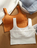 Seamless Crop Tops for Women with Built-In Bra Support