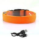 LED Glow Safety Dog Collar: Adjustable Flashing Necklace for Dogs and Cats  ourlum.com Orange USB charging XS Neck 28-38cm 