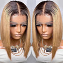 HD Glueless Straight Bob Lace Front Wig 100% Remy Hair