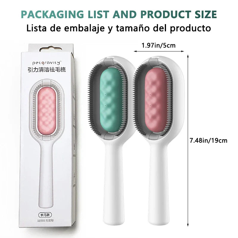 Cat Grooming Hair Remover Brush with Silicone Comb & Accessories  ourlum.com   