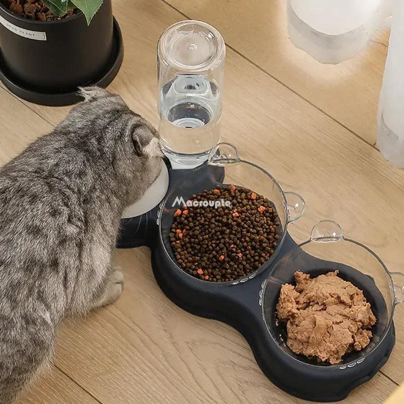 Automatic Pet Feeder & Water Fountain Double Bowl for Cats  ourlum.com   