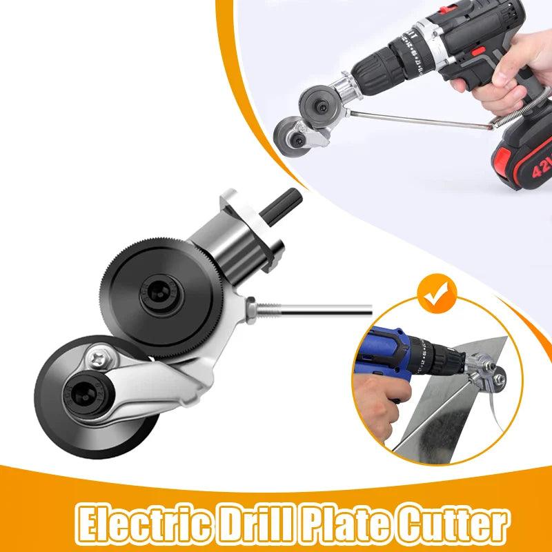 Electric Drill Cutter Attachment Metal Double Headed Sheet Cutting Tool Cut Plate Punch Shears Drill for Copper Plate Cutter  ourlum.com   