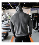 Mens Fitness Tracksuit Running Sport Hoodie Gym Joggers Hooded Outdoor Workout Shirts Tops Clothing Muscle Training Sweatshirt