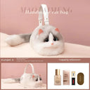 JIAERDI Lolita Plush Cute Cat Bag Women Harajuku Fur Bag