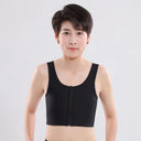 Chest Breast Binder Trans Crop Top Bandage Zipper Bra Tank