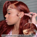 Body Wave Reddish Brown Lace Front Human Hair Wig On Sale