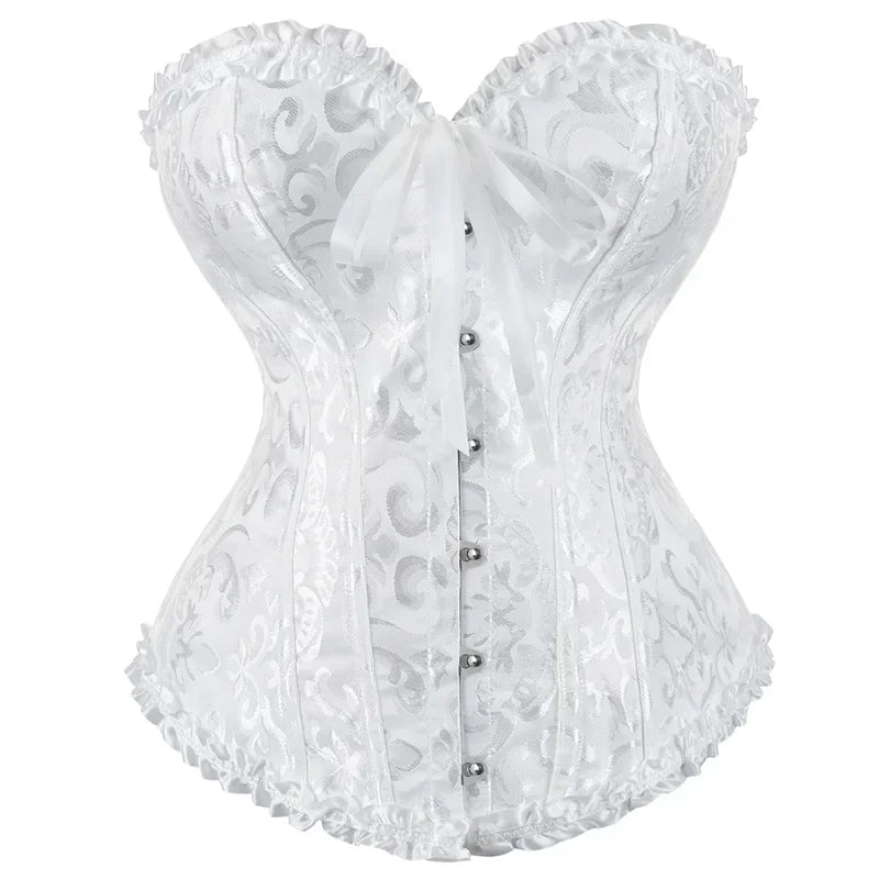 Victorian Lace-up Corset Bustier for Women - Slimming Overbust Shapewear