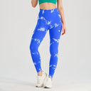 Seamless Tie Dye Bleach Yoga Leggings with Tummy Control & Butt Lift  ourlum.com ck-Royal Blue S 