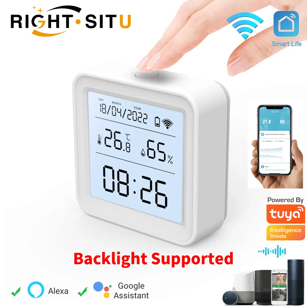 Smart Hygrometer Thermometer: Remote Monitoring Temperature Humidity with Backlight  ourlum.com   