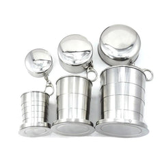 Retractable Stainless Steel Folding Cup - Portable Teacup for Camping, Travel & Outdoor Use (75/150/250ML)