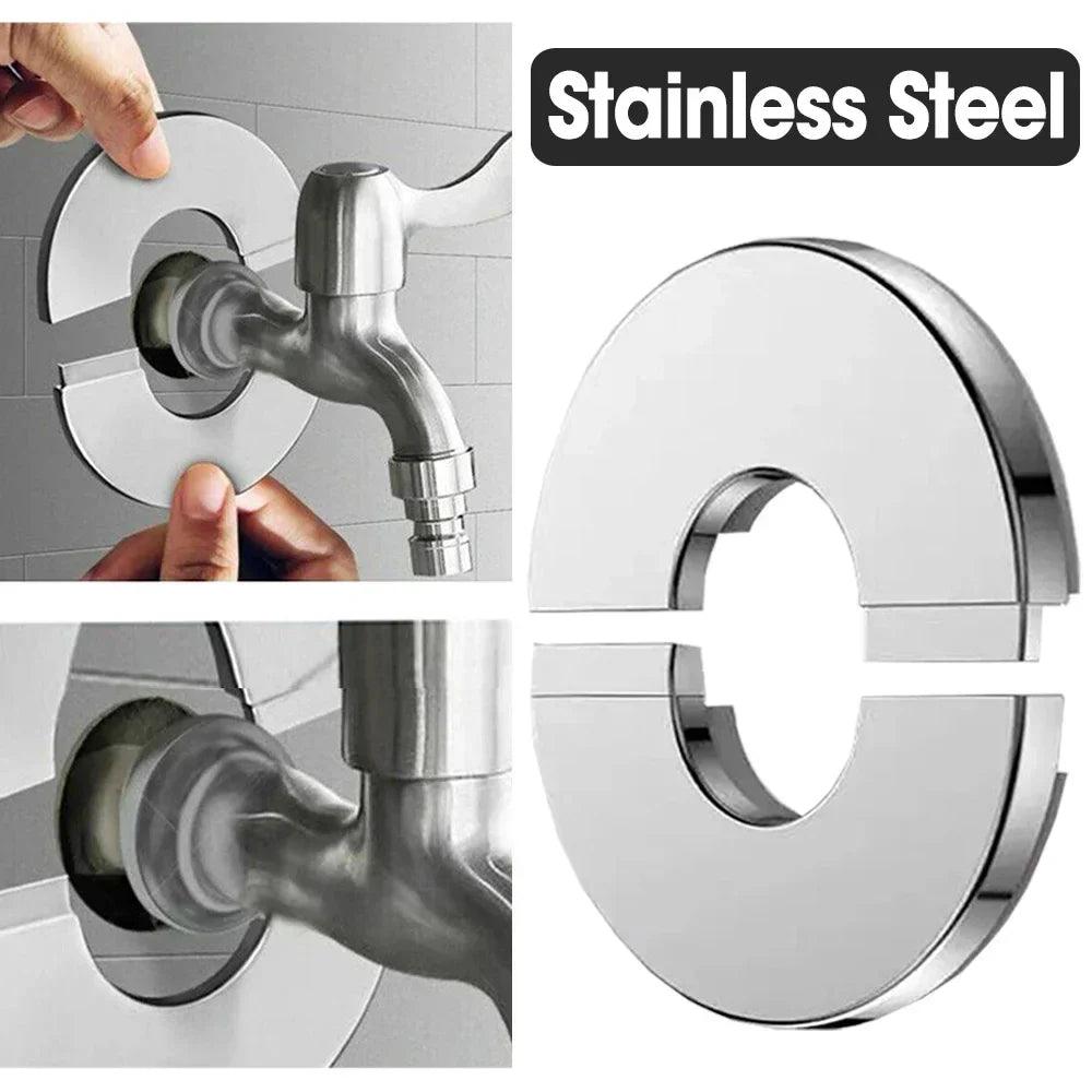 Stainless Steel Faucet Decorative Cover: Elegant Chrome Finish Wall Accessories  ourlum.com   