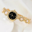 Heart Jewelry Set & Luxury Watch Stylish Rhinestone Accessories