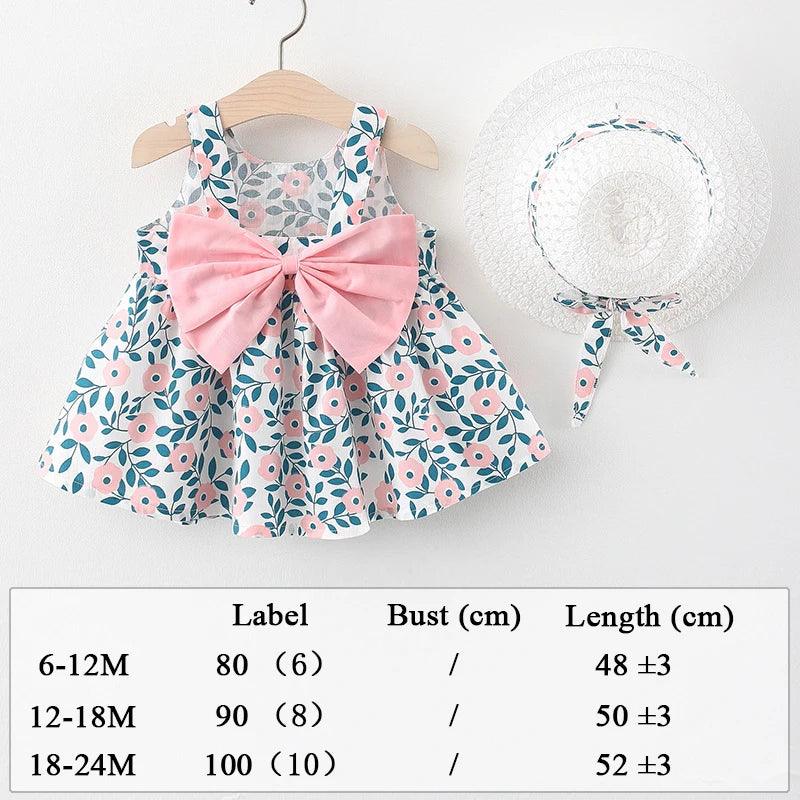 Beach Princess Baby Girl Dress Set with Bow and Flower Details  ourlum.com   
