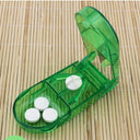 Portable Pill Splitter with Storage for Travel Use