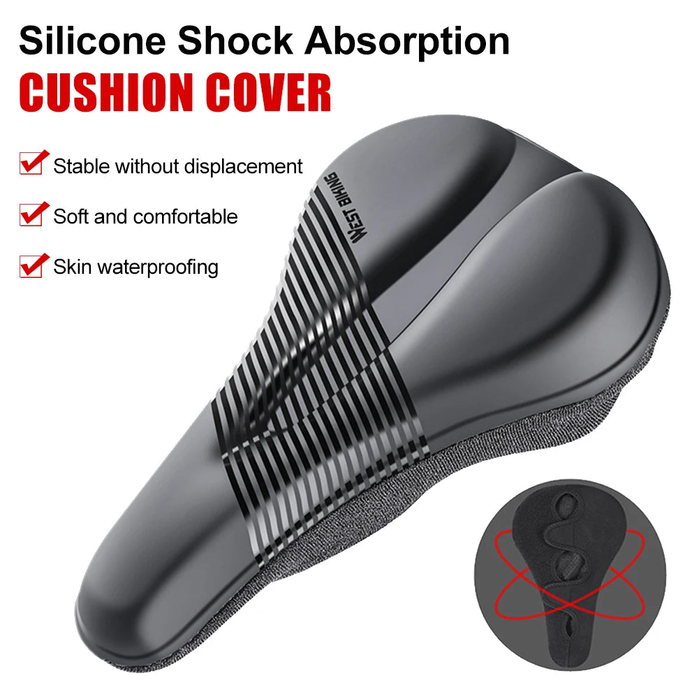 Premium Gel Padded Bike Seat Cover - Waterproof Non-Slip Cushion for Ultimate Comfort