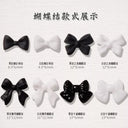 50pcs/Bag Black And White Nail Art Bowknot Resin 3D Nail Jewelry Three-Dimensional Ribbon Polishing Jewelry DIY Nail Art Design  ourlum.com   