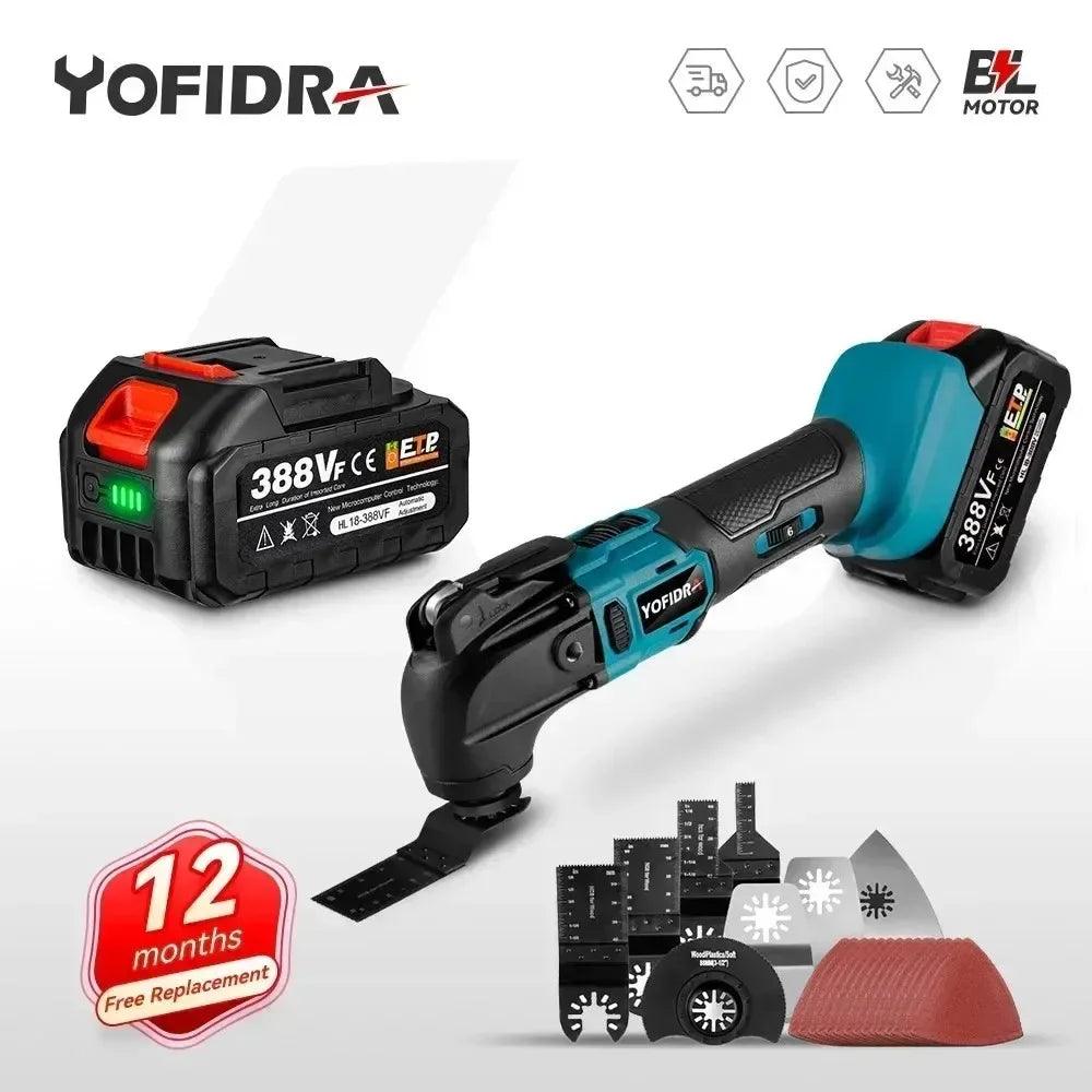 Yofidra Oscillating Multi Function Tool Electric Saw Trimmer Shovel Cutting Machine for Makita 18V Battery woodworking Tool  ourlum.com   