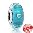 Colorful Heart Murano Glass Charm - Sterling Silver Pandora Jewelry Piece  ourlum.com LLZ012-GN  