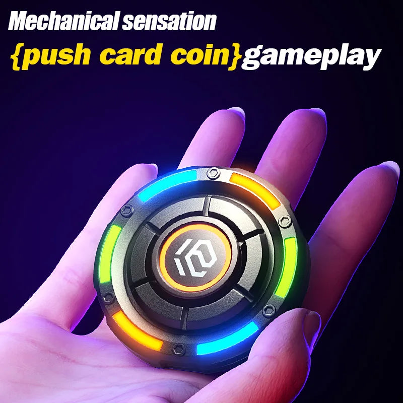 Fidget Spinner Papa Coin Push Card Stress Reliever Toys Metal Fingertip Gyroscope Spinning Top Desk EDC for Adults Kids Gift