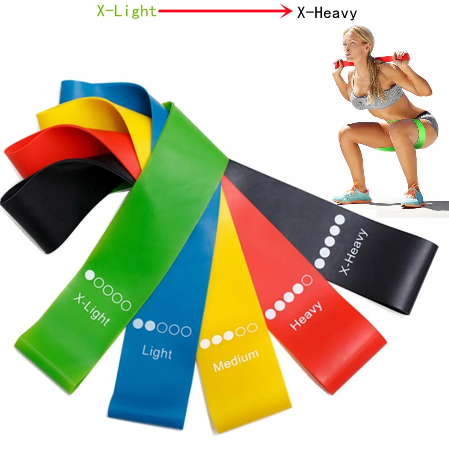 TPE Yoga Resistance Bands Set for Strength Training and Flexibility Exercise