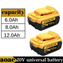 Rechargeable Lithium Battery for Dewalt 18V 20V Tools DCB200 Replacement